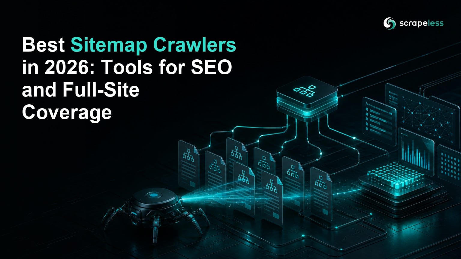 Sitemap index flowing through a crawler into structured page data