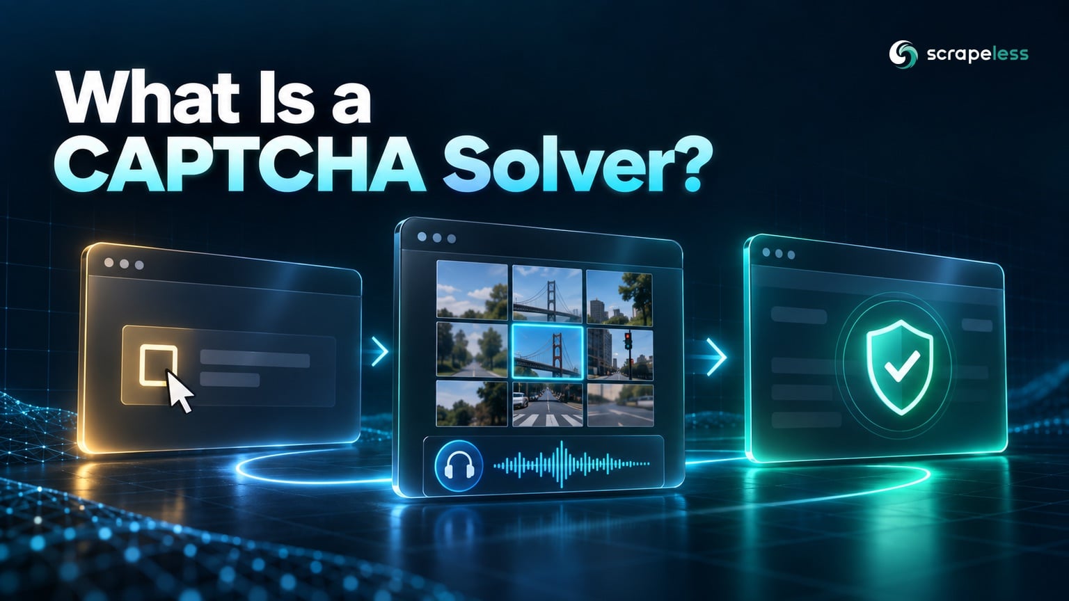 CAPTCHA solver workflow showing challenge detection, resolution, and browser validation